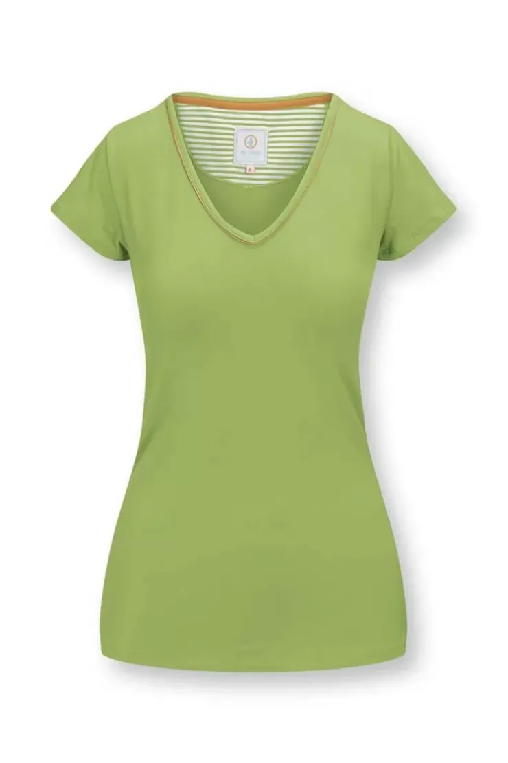 T-Shirts|Pip Studio Top Kurze Armel Solid Hell Grun