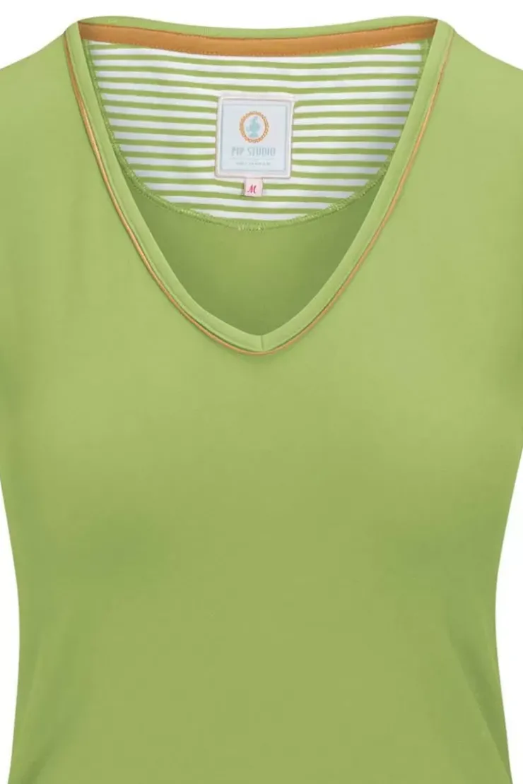 T-Shirts|Pip Studio Top Kurze Armel Solid Hell Grun