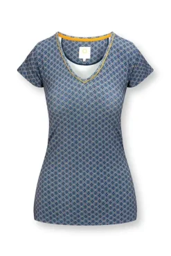 T-Shirts|Pip Studio Top Kurze Armel Tegola Blau