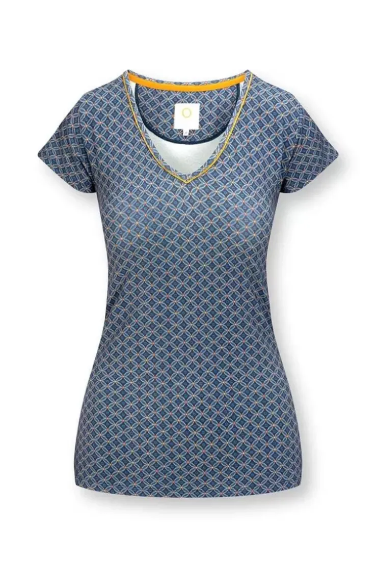 T-Shirts|Pip Studio Top Kurze Armel Tegola Blau