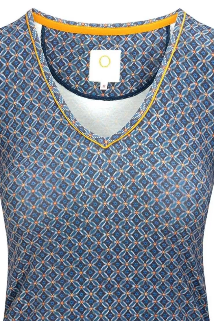 T-Shirts|Pip Studio Top Kurze Armel Tegola Blau