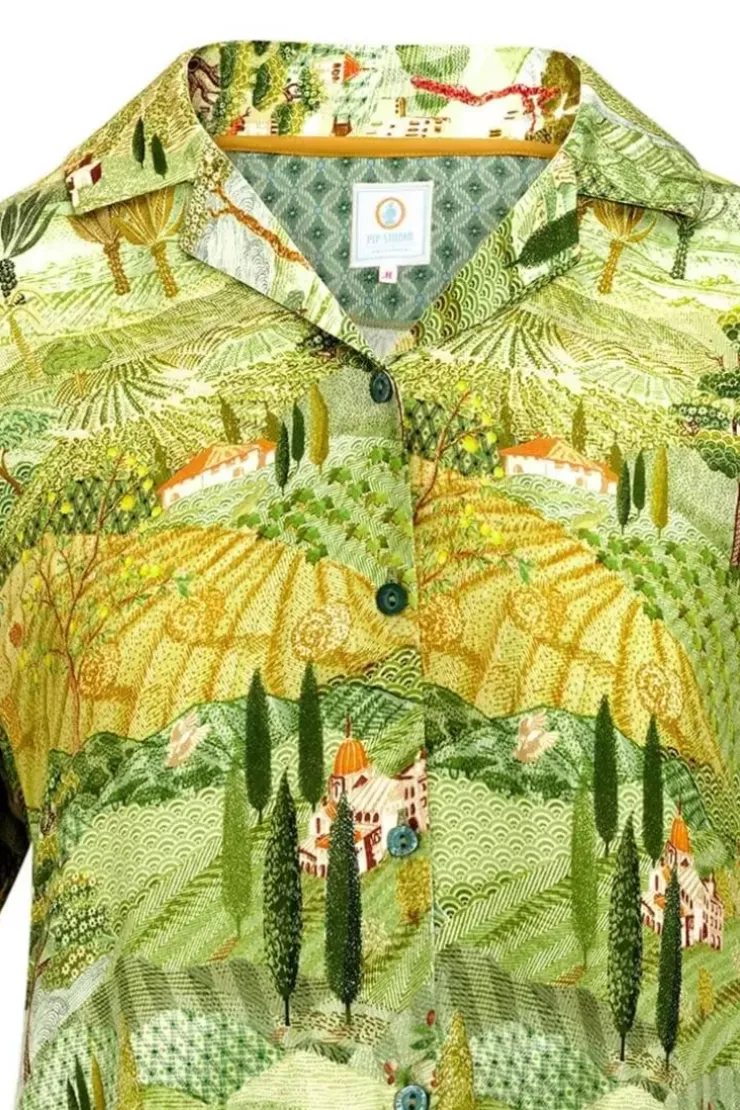 T-Shirts|Pip Studio Top Kurze Armel Toscana Grun