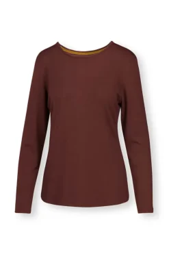 Tops Mit Langen Armeln|Pip Studio Top Lange Armel Solid Terra Rot