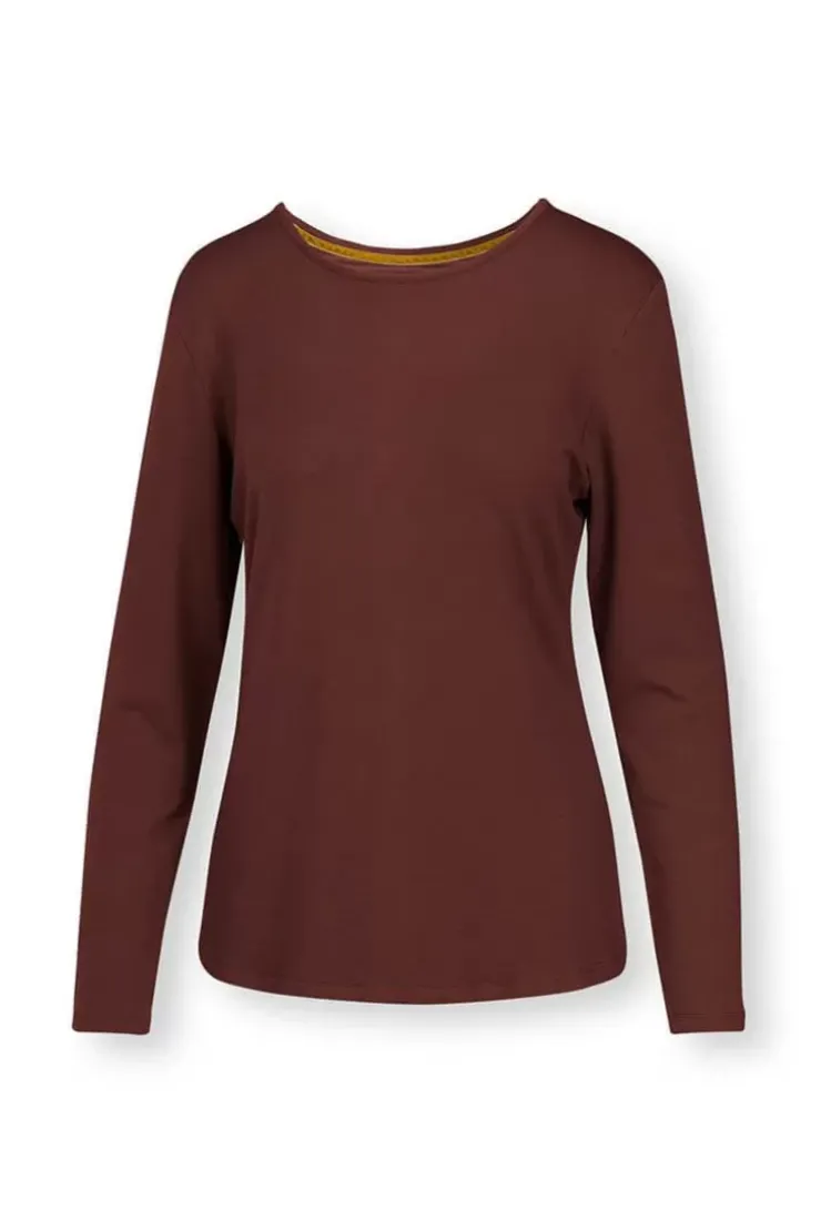 Tops Mit Langen Armeln|Pip Studio Top Lange Armel Solid Terra Rot