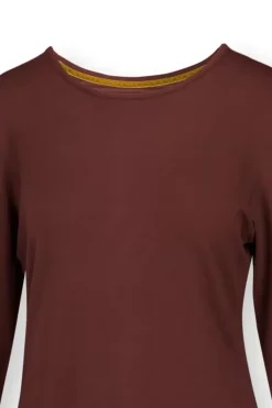 Tops Mit Langen Armeln|Pip Studio Top Lange Armel Solid Terra Rot