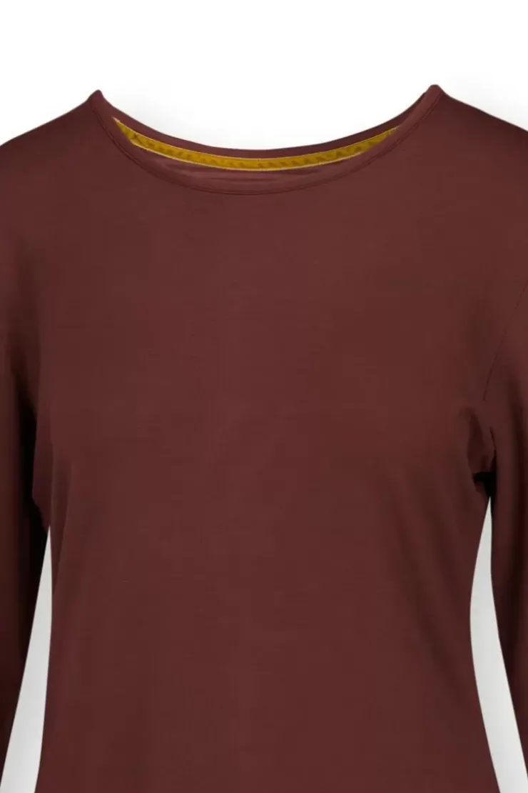 Tops Mit Langen Armeln|Pip Studio Top Lange Armel Solid Terra Rot