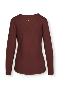 Tops Mit Langen Armeln|Pip Studio Top Lange Armel Solid Terra Rot