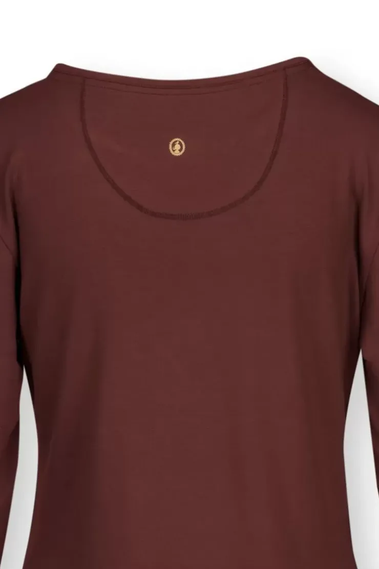 Tops Mit Langen Armeln|Pip Studio Top Lange Armel Solid Terra Rot