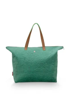 Wochenendtaschen|Pip Studio Tragetasche Samt Quiltey Days Grun