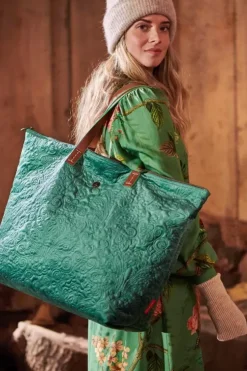 Wochenendtaschen|Pip Studio Tragetasche Samt Quiltey Days Grun