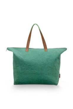Wochenendtaschen|Pip Studio Tragetasche Samt Quiltey Days Grun