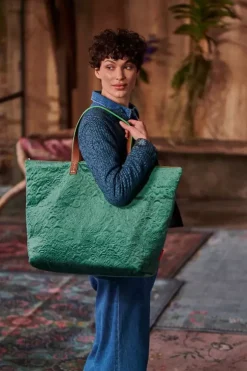 Wochenendtaschen|Pip Studio Tragetasche Samt Quiltey Days Grun