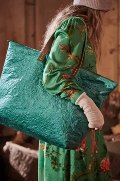 Wochenendtaschen|Pip Studio Tragetasche Samt Quiltey Days Grun