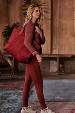 Wochenendtaschen|Pip Studio Tragetasche Samt Quiltey Days Rot