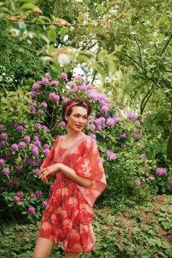 Kleider|Pip Studio Tunic Flora Firenze Koralle Rot