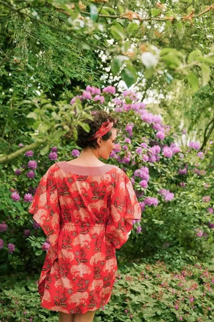 Kleider|Pip Studio Tunic Flora Firenze Koralle Rot