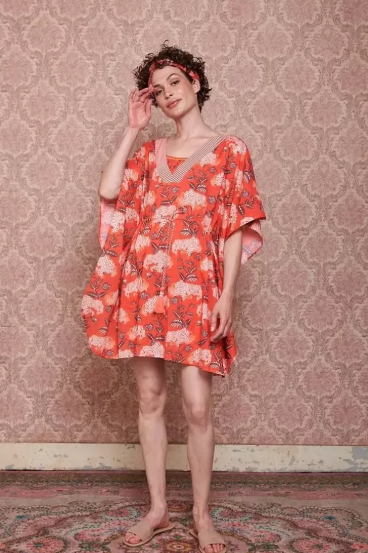 Kleider|Pip Studio Tunic Flora Firenze Koralle Rot