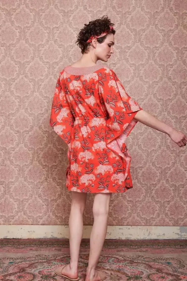Kleider|Pip Studio Tunic Flora Firenze Koralle Rot