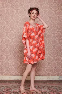 Kleider|Pip Studio Tunic Flora Firenze Koralle Rot