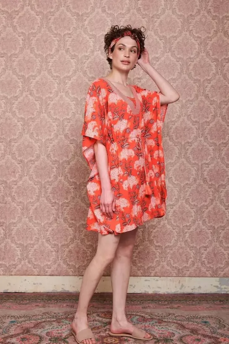 Kleider|Pip Studio Tunic Flora Firenze Koralle Rot