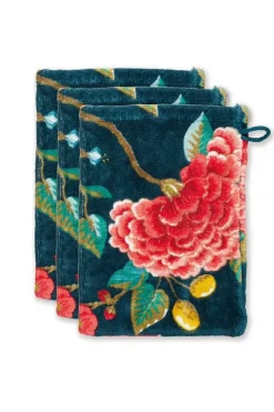 Waschlappen|Pip Studio Waschlappen Set/3 Good Evening Dunkel 16X22 Cm Blau