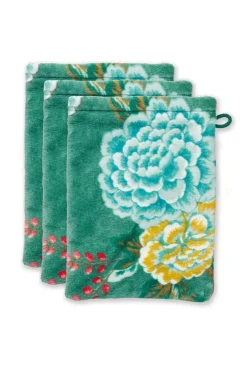 Waschlappen|Pip Studio Waschlappen Set/3 Good Evening 16X22 Cm Grun