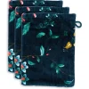 Waschlappen|Pip Studio Waschlappen Set/3 Les Fleurs Dunkel 16X22 Cm Blau