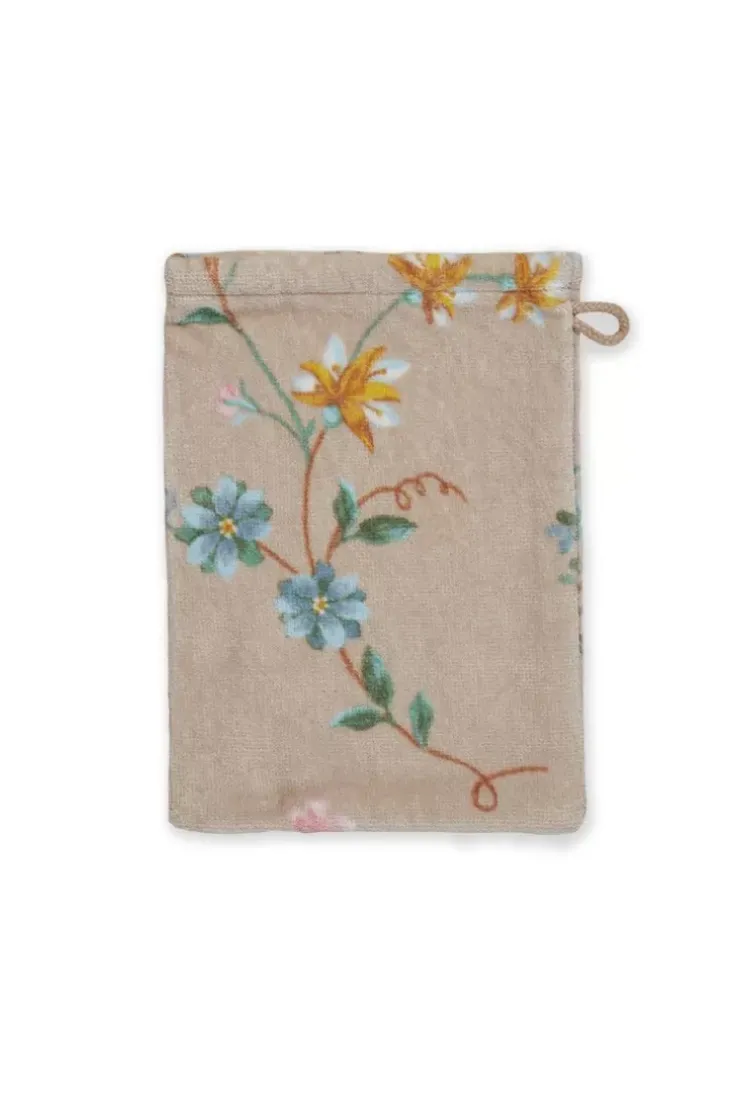 Waschlappen|Pip Studio Waschlappen Set/3 Les Fleurs 16X22 Cm Khaki