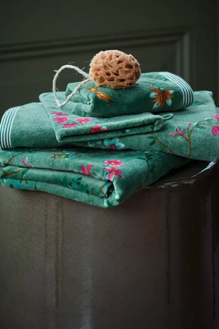 Waschlappen|Pip Studio Waschlappen Set/3 Les Fleurs 16X22 Cm Grun