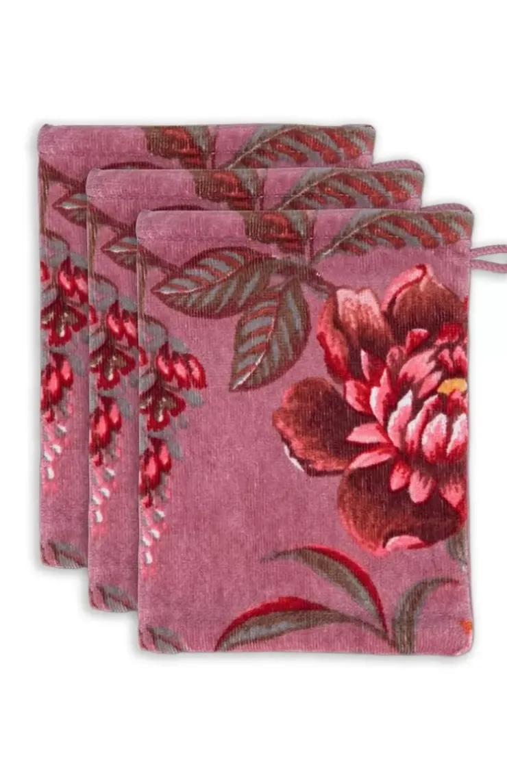 Waschlappen|Pip Studio Waschlappen Set/3 Secret Garden Mauve 16X22Cm Violett
