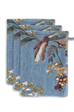 Waschlappen|Pip Studio Waschlappen Set/3 Secret Garden 16X22Cm Blau