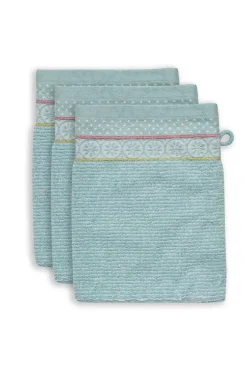 Waschlappen|Pip Studio Waschlappen Set/3 Soft Zellige 16X22 Cm Blau