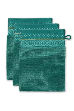 Waschlappen|Pip Studio Waschlappen Set/3 Soft Zellige 16X22 Cm Grun