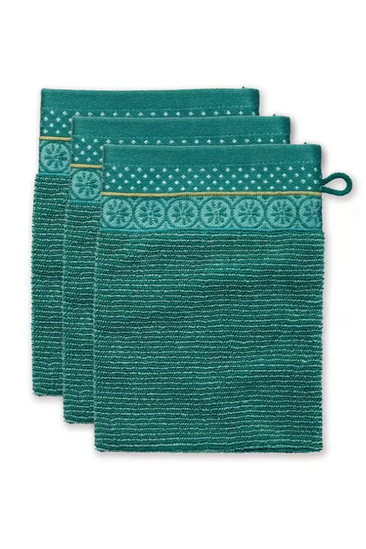 Waschlappen|Pip Studio Waschlappen Set/3 Soft Zellige 16X22 Cm Grun