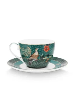 Tasse & Untertasse|Pip Studio Winter Wonderland Cappuccino Tasse & Untertasse Grun