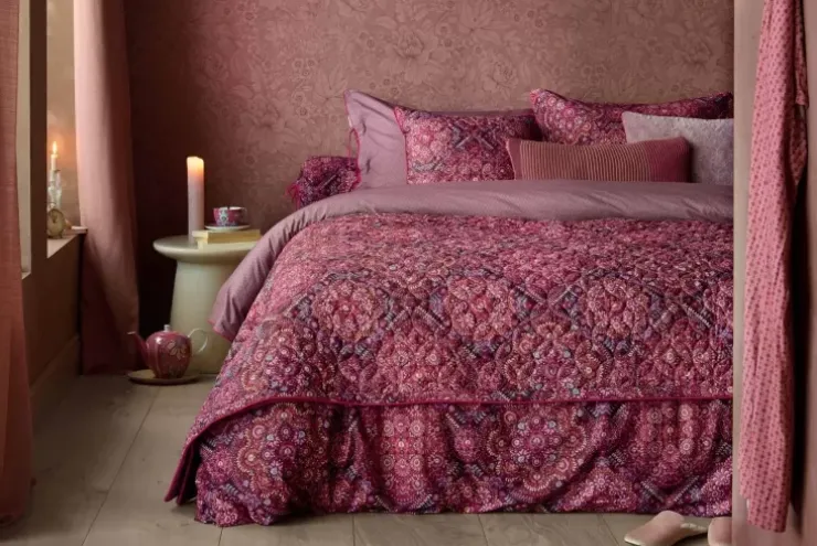 Bettkissen|Pip Studio Zierkissen Quilted Il Mosaico Dunkelrot