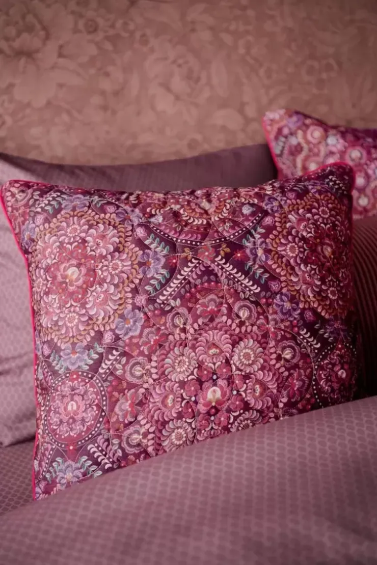 Bettkissen|Pip Studio Zierkissen Quilted Il Mosaico Dunkelrot