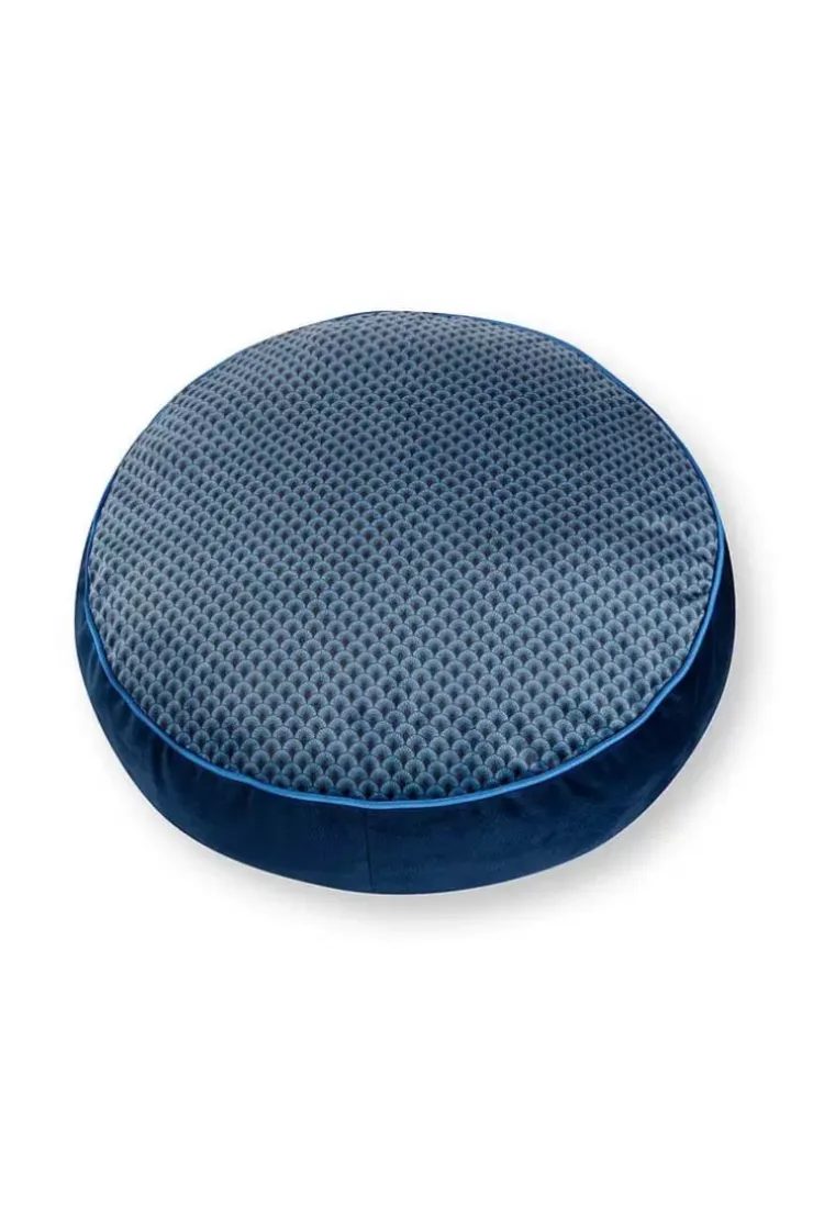 Zierkissen|Pip Studio Zierkissen Rund Quiltey Days Dunkel Blau