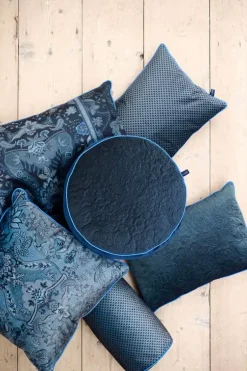 Zierkissen|Pip Studio Zierkissen Rund Quiltey Days Dunkel Blau