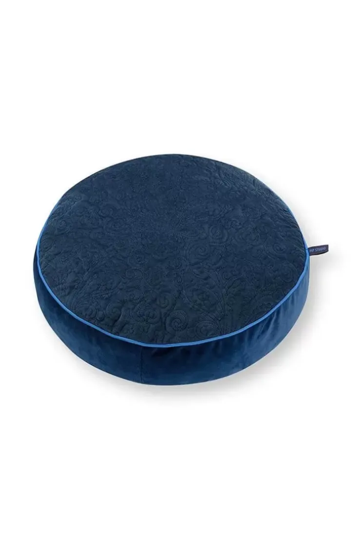 Zierkissen|Pip Studio Zierkissen Rund Quiltey Days Dunkel Blau