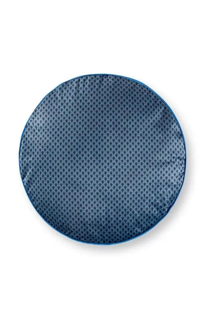 Zierkissen|Pip Studio Zierkissen Rund Quiltey Days Dunkel Blau