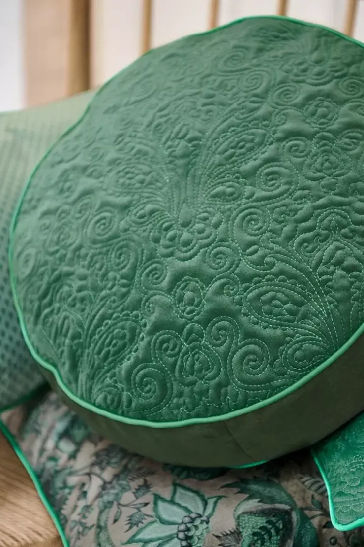 Zierkissen|Pip Studio Zierkissen Rund Quiltey Days Grun