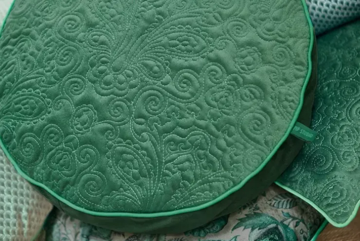 Zierkissen|Pip Studio Zierkissen Rund Quiltey Days Grun