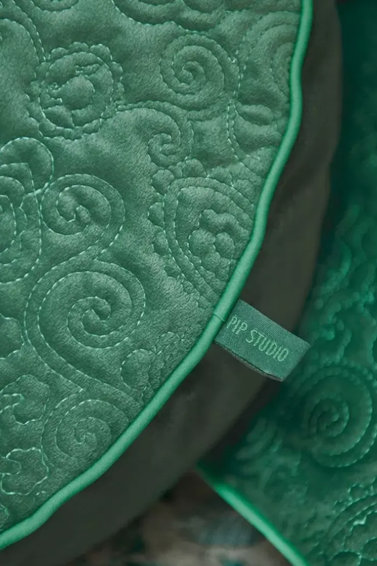 Zierkissen|Pip Studio Zierkissen Rund Quiltey Days Grun