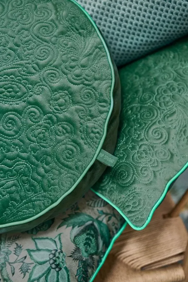 Zierkissen|Pip Studio Zierkissen Rund Quiltey Days Grun