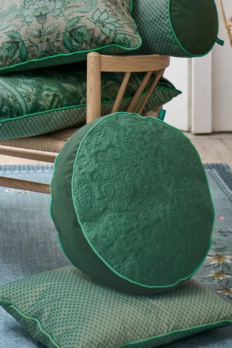 Zierkissen|Pip Studio Zierkissen Rund Quiltey Days Grun